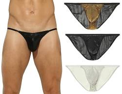 Panegy Herren G-String Low Rise Brief Männer Slips Set Tiefschutz Unterhosen Jockstrap String Größe M-B-Mehrfarbe von Panegy