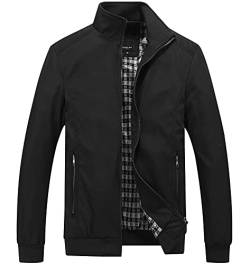 Panegy Herren Jacke Atmungsaktive Übergangsjacke Casual Bomberjacke Freizeitjacke für Männer Schwarz 3XL von Panegy