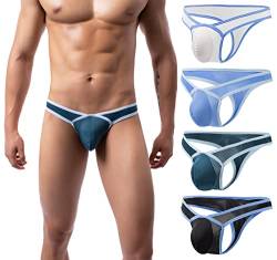 Panegy Herren Jockstrap String Tanga Sexy Slips Set Elastisch Gummibund G-String Daily Underwear Größe XL-4 Stück-B von Panegy