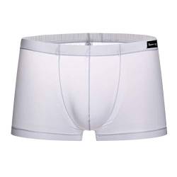 Panegy Herren Low Rise Transparent Glatt Nylon Boxershorts Boxer Briefs Unterwäsche Cool Atmungsaktiv Viskose Reizwäsche Herstellergröße M/EU S - Weiß von Panegy