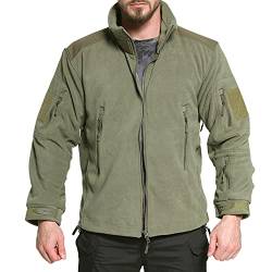 Panegy Herren Militär Outdoor Fleecejacke Winddicht Thermojacke Dicke Stehkragen Übergangsjacke Tactical Militär Jacke mit Armtasche von Panegy