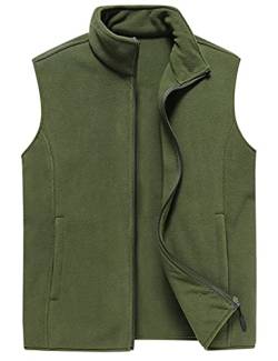 Panegy Herren Outdoor Fleece Vest Übergangsweste mit Reißverschluss Bodywarmer Männer Weste Grün Etikett Size 8XL/ EU 3XL von Panegy