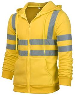 Panegy Herren Sicherheitsjacke Arbeitsjacke Warnschutzjacke Reflektierend Jacke Verkehr Mantel Größe XXL - Gelb von Panegy