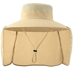 Panegy Herren Sommerhut mit Nackenschutz Leichtgewicht Faltbar Outdoor Fischerhut UV-Schutz Sonnenhut Buschhut - Stil B-Beige von Panegy