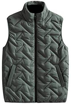 Panegy Herren Steppweste Daunen Baumwolle Outdoor Weste mit Stehkragen Herbst Winter Ohne Arm Freizeitjacke Vest Sportsjacke Waistcoat von Panegy