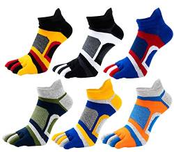 Panegy Herren Zehensocken 3/4/6 Paar Baumwolle Sport Laufende Socken Low Cut Fünf Finger Socken von Panegy