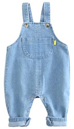 Panegy Jumpsuit for Baby Boy Toddler Slim Cute Denim Jumper Sleeveless Adjustable Trousers Washed Cotton Denim Overalls 18-24 Months von Panegy