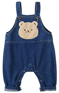 Panegy Jumpsuit for Baby Girl Sleeveless Adjustable Trousers Toddler Soft Cute Jean Jumper Washed Cotton Denim Overalls 18-24 Months von Panegy