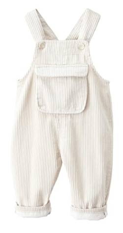 Panegy Kleinkind Baby Junge Mädchen Latzhose Overall ärmellos Verstellbare einfarbige Hose Hose mit einer Tasche Overall Outfit Latzhose Lose Schnapphosen Overall Kinder Beige 12-18 Monate von Panegy