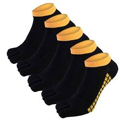 Panegy Kurze Bunte Sneaker Socken Baumwolle Jungen Sport Jogging Socks Herren Zehensocken 5 Paare Größe 39-44 - Kombination 2 von Panegy