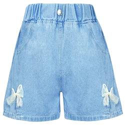 Panegy Mädchen Shorts Sommer Breite Kurze Hose Lässige Stretch Denim Shorts Elastischer Bund Jeans Shorts Baumwolle Baggy Denim Shorts 5-6 Jahre von Panegy