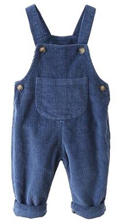 Panegy Neugeborener Overall Junge ärmellos einfarbig weicher Cord Overall Baumwolle Latzhose mit Tasche Hosenträger Hose loser Träger Overall Overall Latzhose Strampler Outfit Blau 3-4 Jahre von Panegy