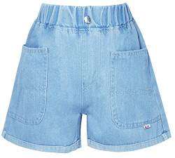 Panegy Shorts für Mädchen Casual Denim Shorts mit Tasche Sommer Mid Waisted Jeans Short Cute Wide Shorts Cotton Baggy Denim Shorts 8-9 Jahre von Panegy