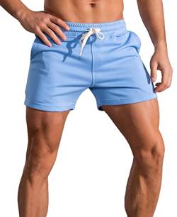 Panegy Trainingshose Kurz Herren Slim Fit Running Shorts Sportshorts mit Elastischem Bund Blau XXL von Panegy