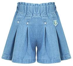 Shorts für Teenager Mädchen Casual Plissee Denim Rock Shorts Sommer Mid Waisted Jeans Short Cute Wide Short Trousers 4-5 Jahre von Panegy