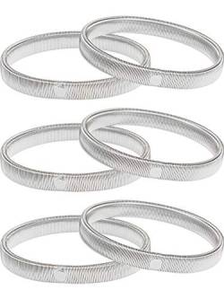 3 Paar Anti Rutsch Hemd Hülsenhalter Strumpfbänder Stretch Metallarmbänder (Silber) von Pangda