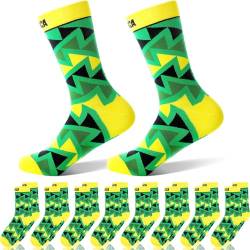 Panitay Jamaikanische Crew-Socken für Männer und Frauen, Jamaika, Unisex, lustige Neuheit, Kleidersocken für Weihnachtsgeschenke, 8 Paar, Mehrfarbig, Einheitsgröße von Panitay