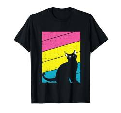 Black Cat Pansexual Pride Kitten Lover LGBT-Q Proud Ally T-Shirt von Pansexual Cloths Gift Pan Pride LGBT-Q Ally