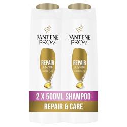 Pantene Pro-V Repair & Care Shampoo Duo Pack, Pro-V Formel mit kräftigenden Lipiden und schützenden Antioxidantien, Für geschädigtes Haar, 2x500ML von Pantene