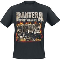 Pantera T-Shirt - Cowboys From Hell - Fire Frame - S bis XXL - für Männer - Größe XXL - schwarz  - Lizenziertes Merchandise! von Pantera