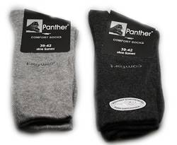 Panther Herren Socken Doppelpack ohne Gummi (39-42, Anthrazit/Grau) von Panther