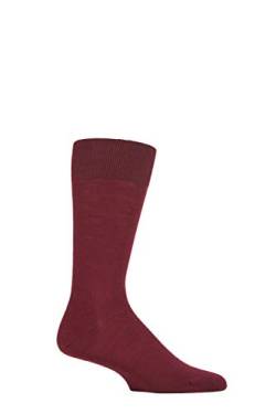 Herren 1 Paar Panther Camden Merinowolle einfarbige Socken (45-47, Wein) von Pantherella