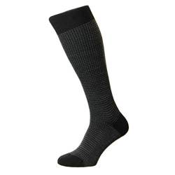 Pantherella Highbury Herren-Socken aus Merinowolle mit Hahnentrittmuster - Schwarz - Medium von Pantherella