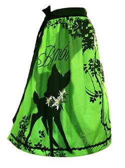 Schürzenliesl, Designer Dirndl Schürze Bambi grün, Strassbambi, Paillettenborte (60 cm) von PantoffelDIVA , Schürzenliesl