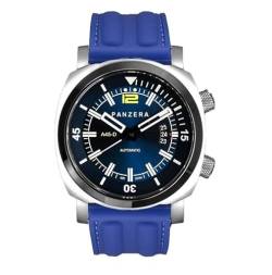 Panzera Aquamarine Pro Diver Infinity Blue Pioneer Automatik Stahl Datum Silikon Saphir Uhr Herren von Panzera