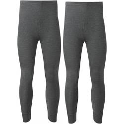 2 Stück Herren Thermohose Lange Unterhose Warme Unterwäsche Baselayer, S M L XL XXL Thermo, anthrazit, 41-44.5 von Panzy