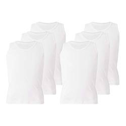 6er-Pack Herren-Unterhemden aus 100 % Baumwolle, Single-Jersey, weiß, ärmellos, S-2XL Gr. XXL, 6er-Pack weiße Westen von Panzy