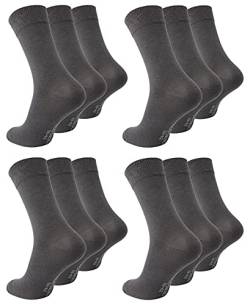 Paolo Renzo Business-Socken 12 Paar Hochwertige Baumwoll Socken Anzugssocken Größe 39/42 Dunkelgrau von Paolo Renzo