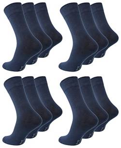 Paolo Renzo Business-Socken 12 Paar Hochwertige Baumwoll Socken Anzugssocken Größe 43/46 Marineblau von Paolo Renzo