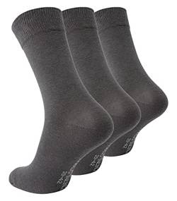Paolo Renzo Business-Socken 3 Paar Hochwertige Baumwoll Socken Anzugssocken Größe 43/46 Dunkelgrau von Paolo Renzo