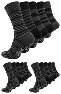 Paolo Renzo Business-Socken gemustert 15 Paar Casual Socken Anzugssocken mit Hohem Baumwollanteil Größe 43/46 Grautöne von Paolo Renzo