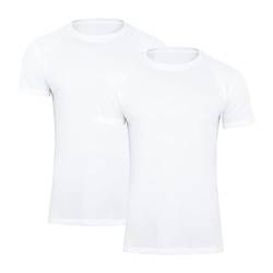 Paolo Renzo Rundhals Basic T-Shirt O-Neck 2 Stück Shirt mit Rundhalsausschnitt aus 100% Baumwolle Einfarbig Größe L Weiß von Paolo Renzo