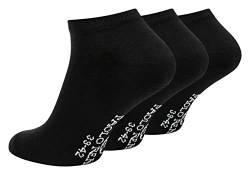 Paolo Renzo Sneaker Socken Damen & Herren aus Baumwolle 3 Paar Unisex Sneakersocken Kurze Socken OEKO-TEX Standard 100 Größe 39/42 Schwarz von Paolo Renzo