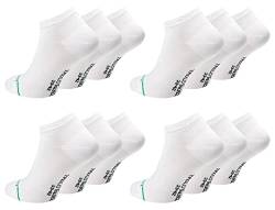 Paolo Renzo Unisex Bambus Sneaker Socken 12 Paar Bambus Sneakersocken für Damen und Herren Kurze Socken Geruchshemmend Größe 39/42 Weiß von Paolo Renzo