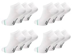 Paolo Renzo Unisex Bambus Sneaker Socken 12 Paar Bambus Sneakersocken für Damen und Herren Kurze Socken Geruchshemmend Größe 43/46 Weiß von Paolo Renzo