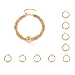 Damen-Halskette, gedrehte Kette, Halsband, Geburtstag, Verlobung, Vintage, verstellbar, personalisierbar, Schmuck, Freundin, Gold, Siehe Produktbeschreibung, Polyester, Siehe Beschreibung von Paowsietiviity