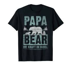 Herren Papa Bear, 2 Bären-Welpen, Papa 2 Kinder, Vatertag, Bär T-Shirt von Papa - Content Design Studio