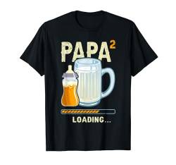 Herren Werdender Papa, Zwillinge, zweites Kind, Papa hoch 2 loading T-Shirt von Papa - Content Design Studio