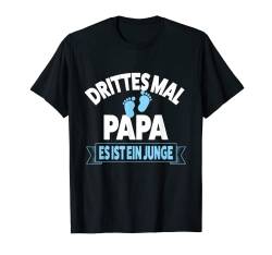 Herren Drittes mal Papa es ist ein junger Vater T-Shirt von Papa & Tochter Sohn Geschenk