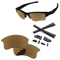 PapaViva Ersatzlinsen & Gummi-Kits für for Oakley Flak Jacket XLJ Bronze Golden - Polarisiert von PapaViva