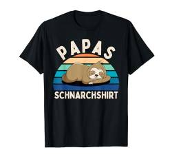 Papa Schnarchshirt Pyjama Schlafanzug Faultier Schlaf T-Shirt von Papas Schnarchshirt