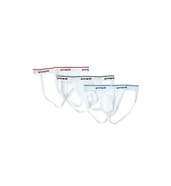 Papi Herren Premium Cheeky Butt Flaunting Cotton Jock Strap Pack of 3 Underwear 3 Stück, weiß, M (3er Pack) von Papi