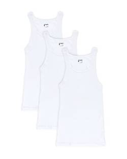 Papi Herren Tank-Top, Baumwolle, quadratischer Ausschnitt, 3 Stück - Weiß - X-Large von Papi