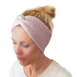Papierdrachen Elegantes Strick-Haarband für Damen - rosa, elastisch, Größe 24x10cm flachliegend, Stilvolles und Komfortables Accessoire für jeden Anlass von Papierdrachen
