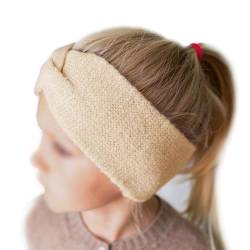 Papierdrachen Kinder Haarband aus Strick - beige – Bequem & Stilvoll mit Knoten – Perfektes Accessoire für Jungen und Mädchen von Papierdrachen