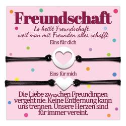 Armband Freundschaft Freundschaftsarmband Freundin Geschenke für Freundschaftsarmbänder Freundinnen Armbänder Geschenk zum Geburtstag Geschenkideen Herz Schmuck Frauen Schmuckset für 2 Damen von Papixvodet